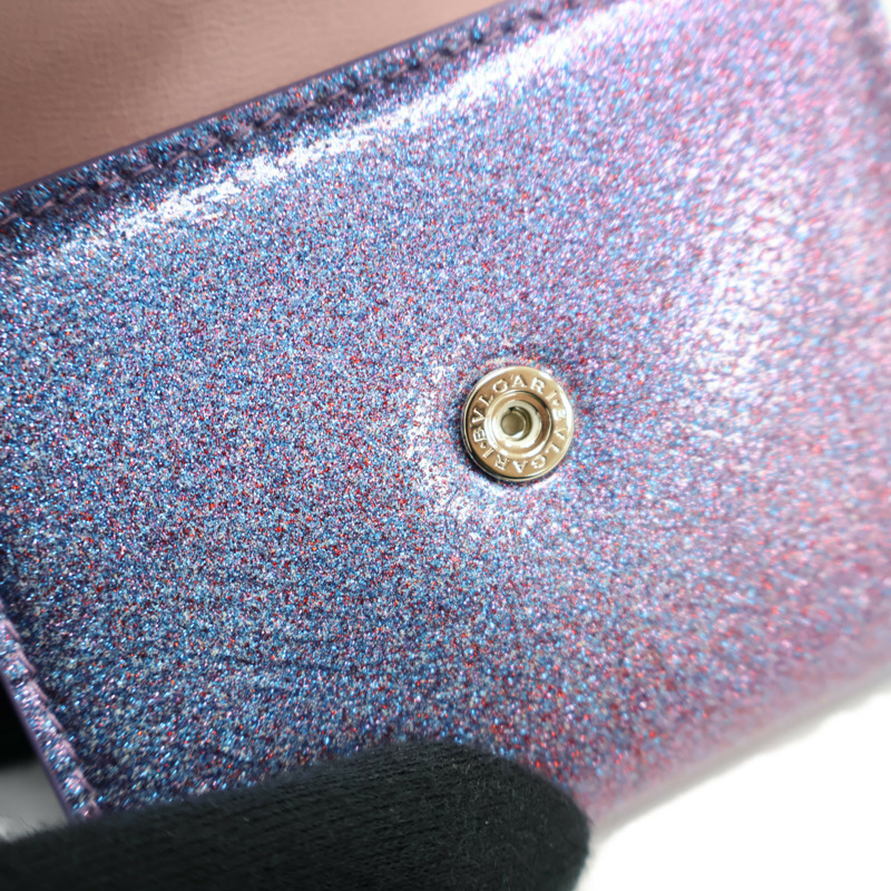 粉/紫色 牛皮 Serpenti Forever 三折 短夾 292641【BVLGARI 寶格麗】 292641-19