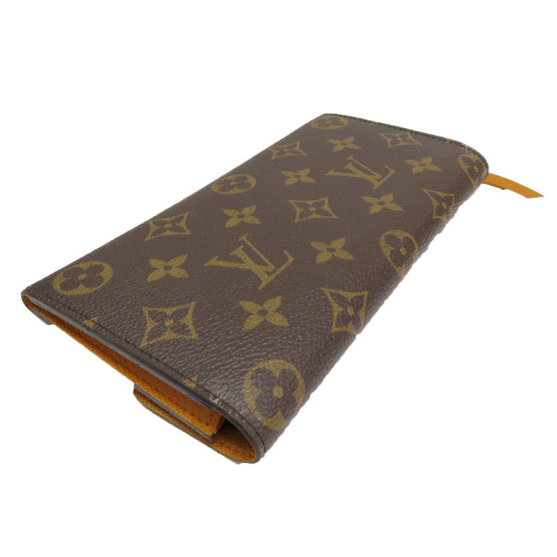 棕色 原花帆布 Emilie 扣式長夾【LOUIS VUITTON LV 路易威登】 M60698-3