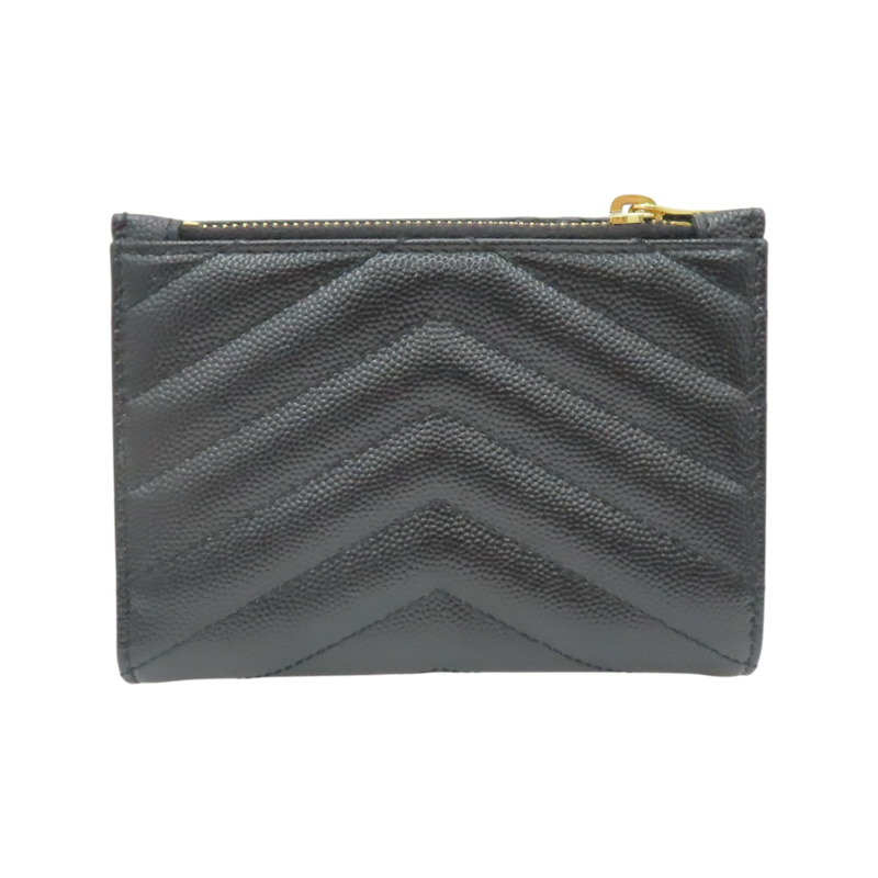 黑色牛皮 Cassandre Matelasse 兩折 短夾【SAINT LAURENT YSL 聖羅蘭】 BND668287-1