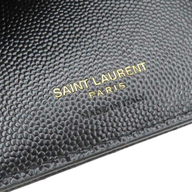 黑色牛皮 Cassandre Matelasse 兩折 短夾【SAINT LAURENT YSL 聖羅蘭】 BND668287-8