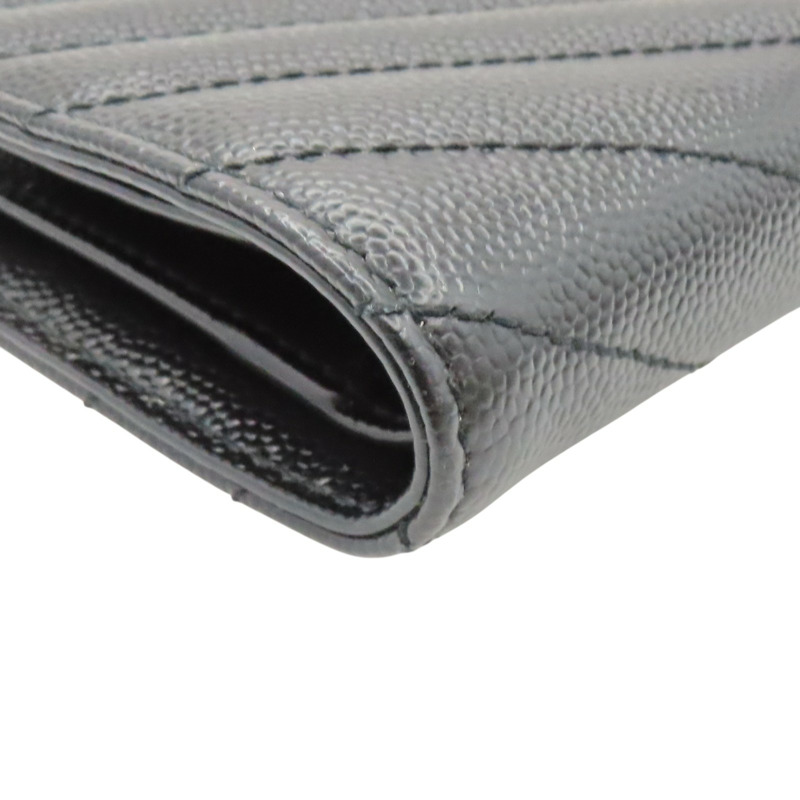 黑色牛皮 Cassandre Matelasse 兩折 短夾【SAINT LAURENT YSL 聖羅蘭】 BND668287-10