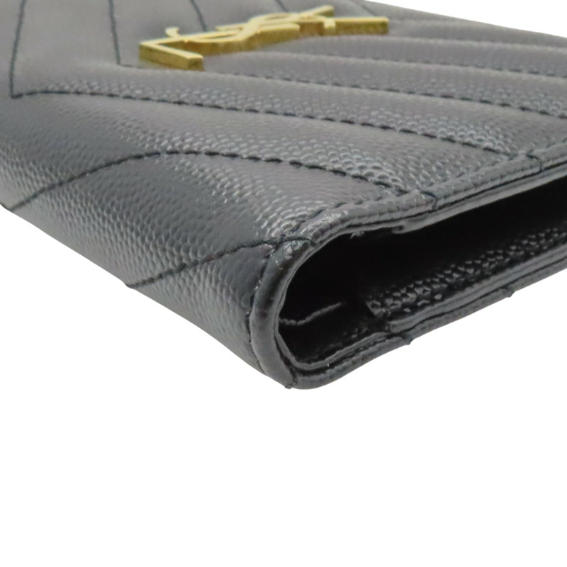 黑色牛皮 Cassandre Matelasse 兩折 短夾【SAINT LAURENT YSL 聖羅蘭】 BND668287-11