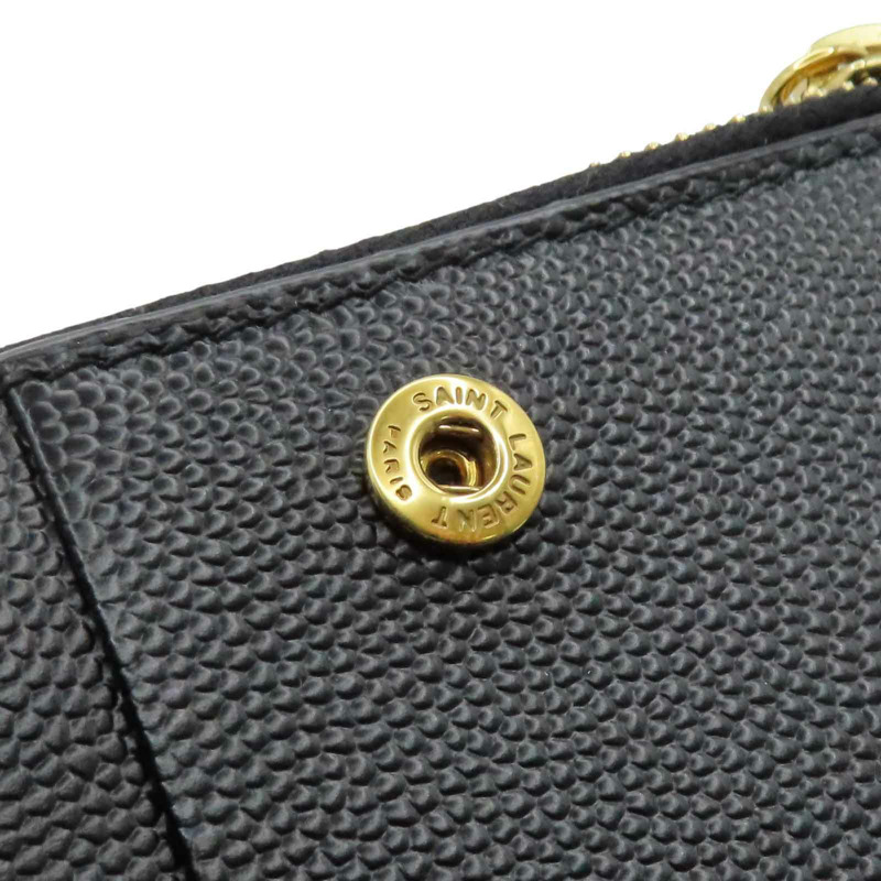 黑色牛皮 Cassandre Matelasse 兩折 短夾【SAINT LAURENT YSL 聖羅蘭】 BND668287-15