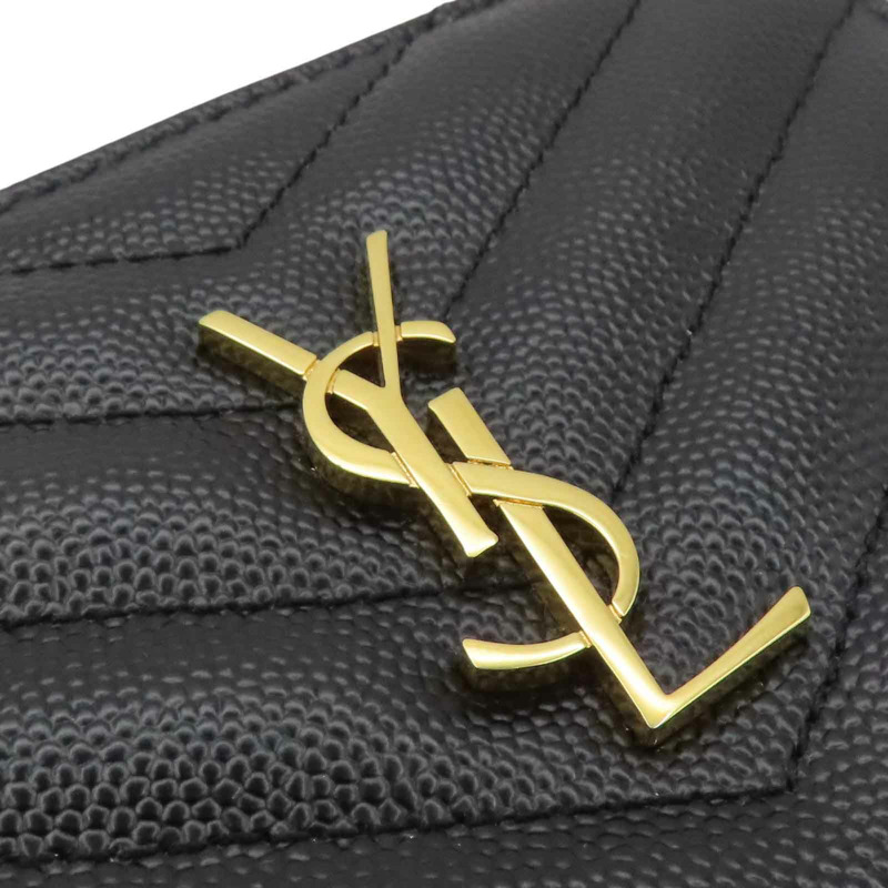 黑色牛皮 Cassandre Matelasse 兩折 短夾【SAINT LAURENT YSL 聖羅蘭】 BND668287-16