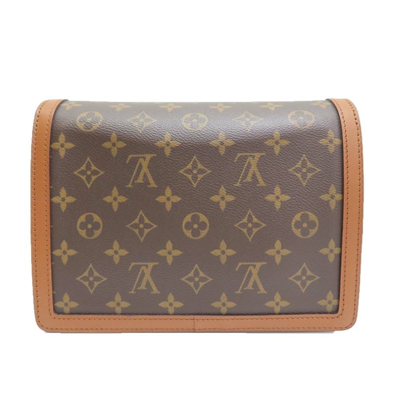 棕色 原花 Reverse 帆布 Dauphine MM 肩背包【LOUIS VUITTON LV 路易威登】 M45958-1
