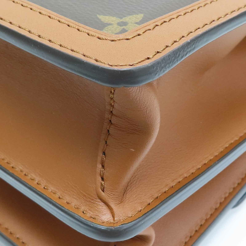 棕色 原花 Reverse 帆布 Dauphine MM 肩背包【LOUIS VUITTON LV 路易威登】 M45958-13