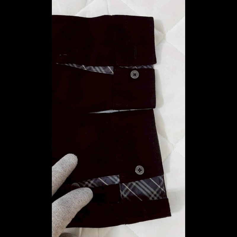 （日本製MIJ）絕版BURBERRY 博柏利 BLACK LABEL 黑標 戰馬 男黑色長袖POLO衫3號-5