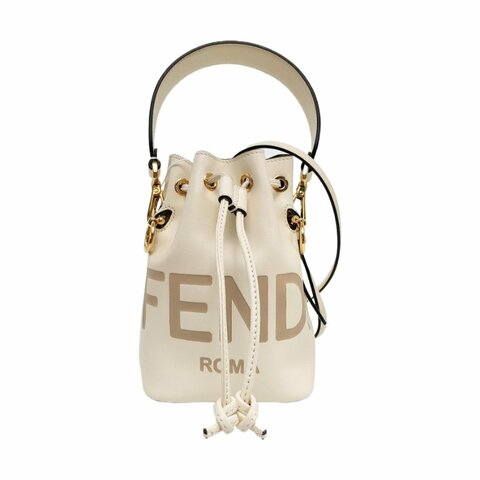FENDI MonTresor迷你白色牛皮單肩包 2條可拆卸肩帶