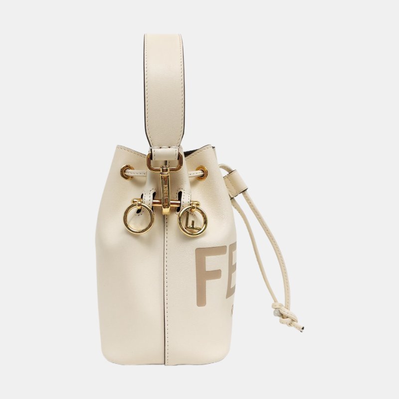 FENDI MonTresor迷你白色牛皮單肩包 2條可拆卸肩帶-3