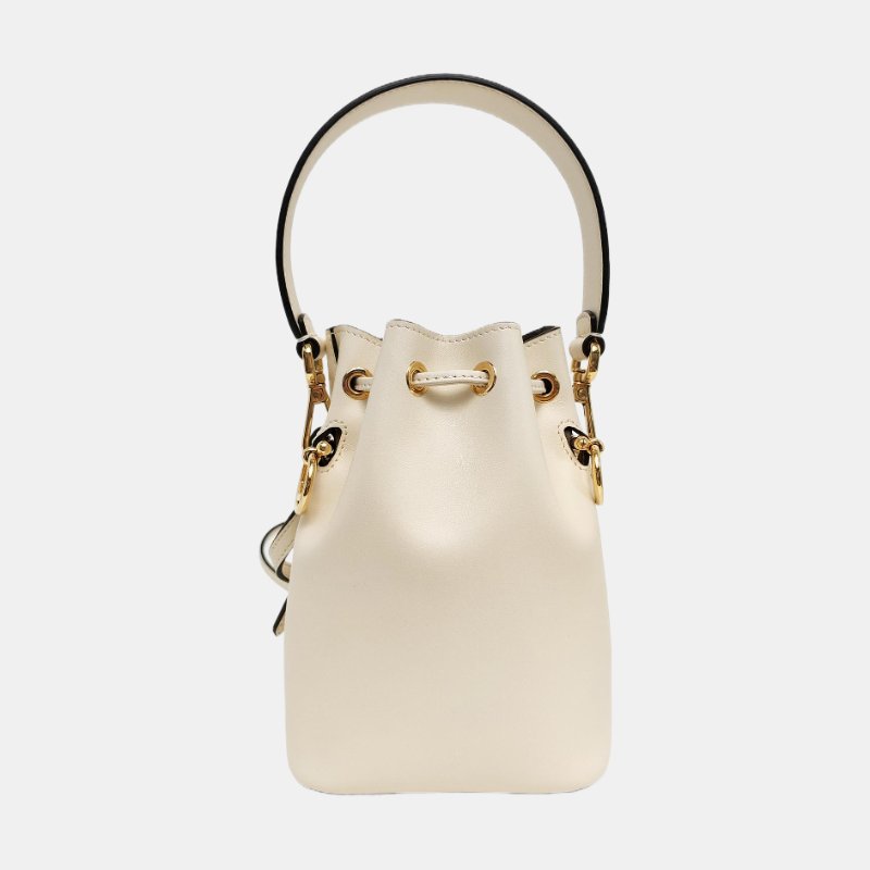 FENDI MonTresor迷你白色牛皮單肩包 2條可拆卸肩帶-4