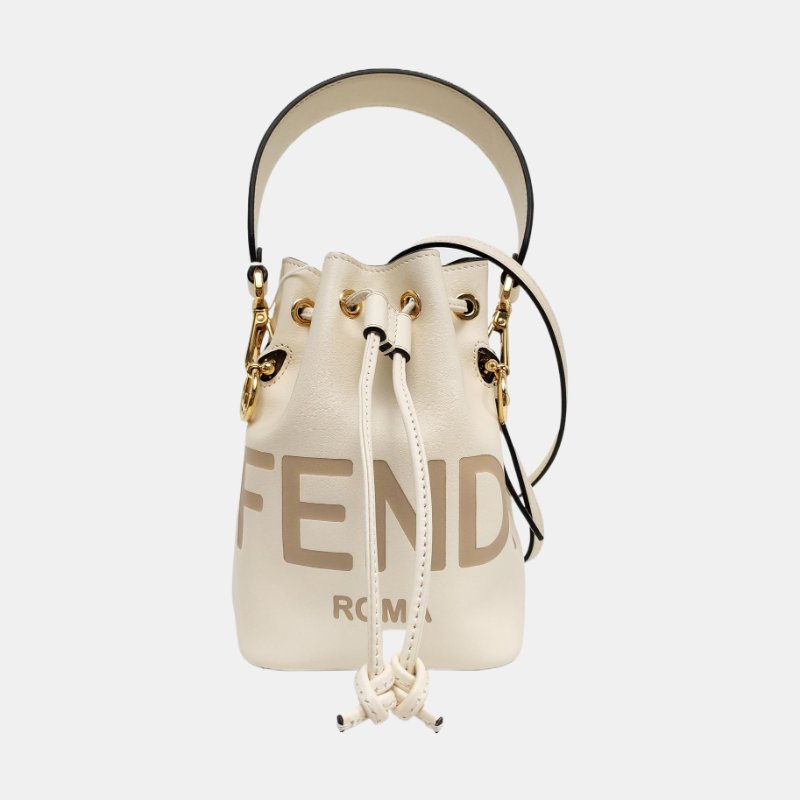 FENDI MonTresor迷你白色牛皮單肩包 2條可拆卸肩帶-7
