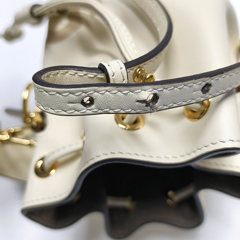 FENDI MonTresor迷你白色牛皮單肩包 2條可拆卸肩帶-11