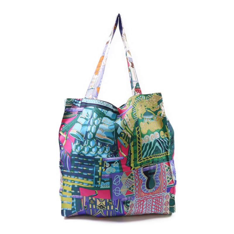 HERMES 絲質Petit H Shopping Bag手挽袋-2