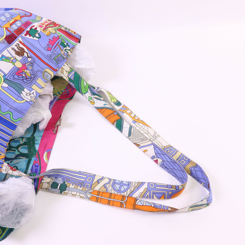 HERMES 絲質Petit H Shopping Bag手挽袋-4