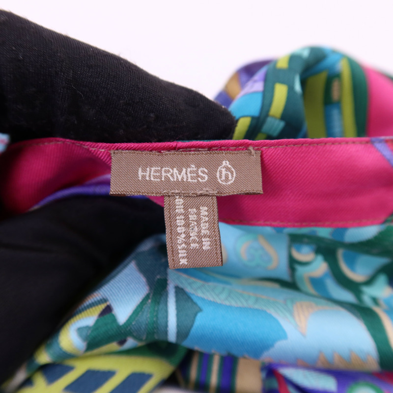 HERMES 絲質Petit H Shopping Bag手挽袋-6