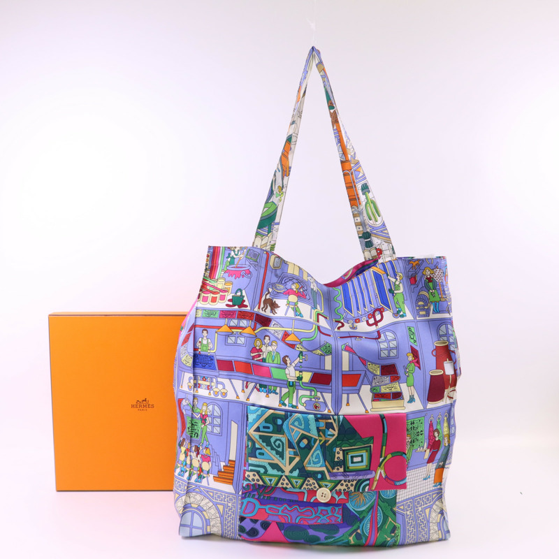 HERMES 絲質Petit H Shopping Bag手挽袋-8