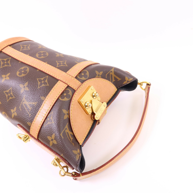 LOUIS VUITTON Monogram Duffle金扣手挽肩背兩用袋棕色-4