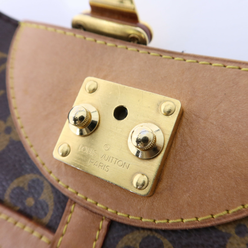 LOUIS VUITTON Monogram Duffle金扣手挽肩背兩用袋棕色-9