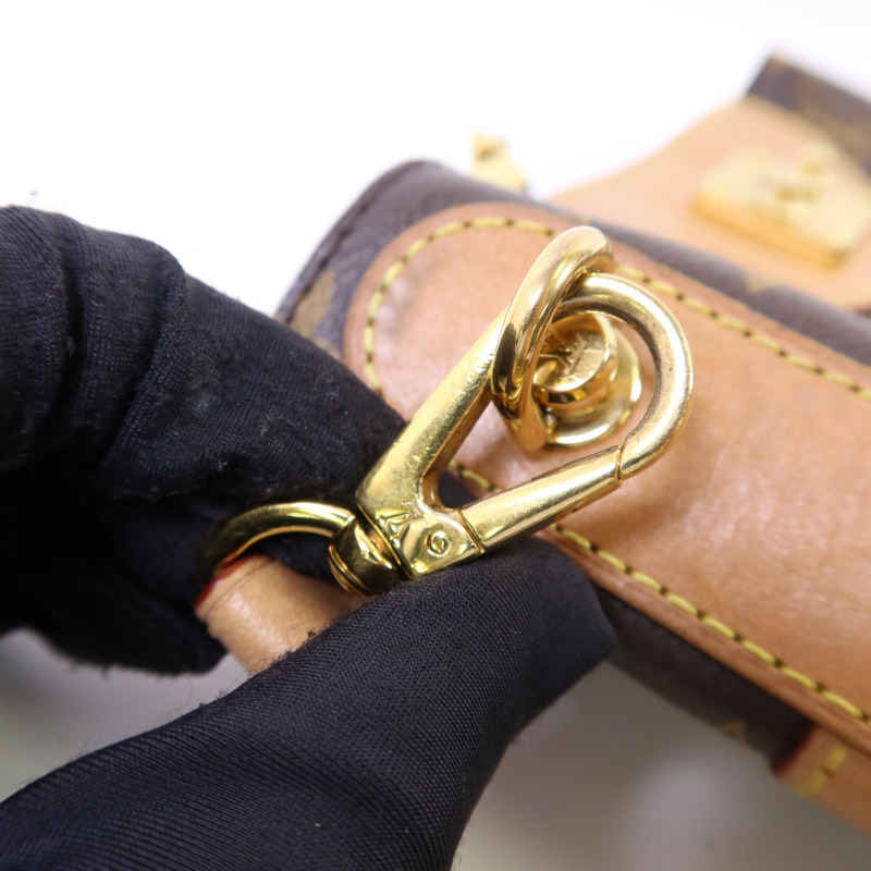 LOUIS VUITTON Monogram Duffle金扣手挽肩背兩用袋棕色-13