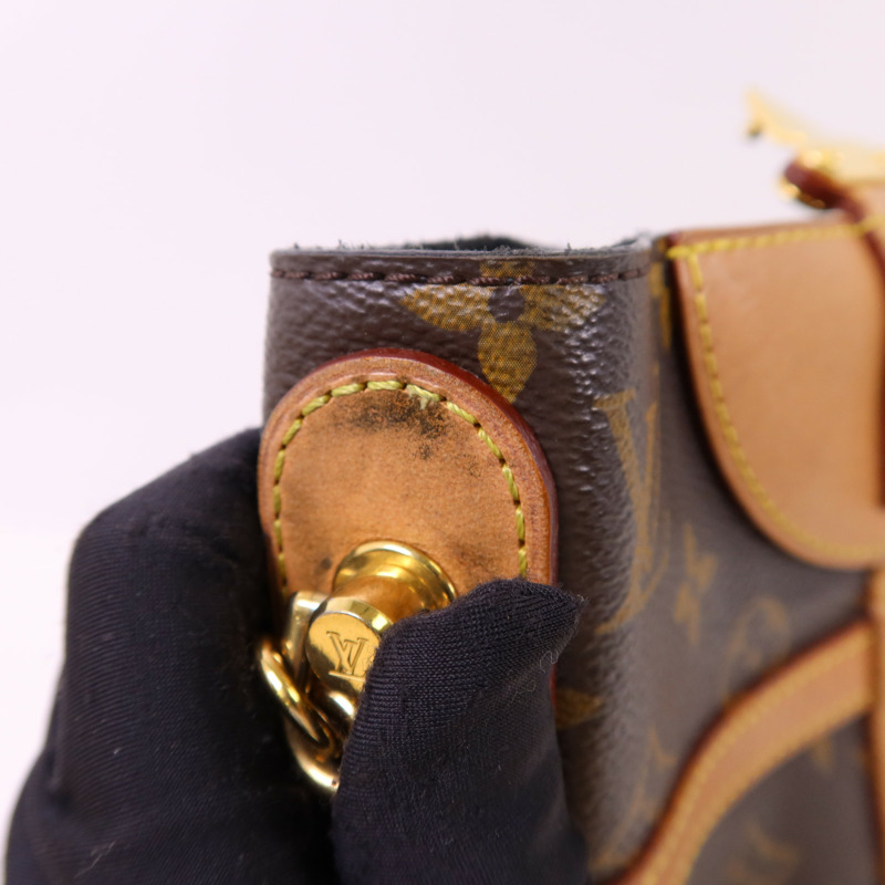 LOUIS VUITTON Monogram Duffle金扣手挽肩背兩用袋棕色-21