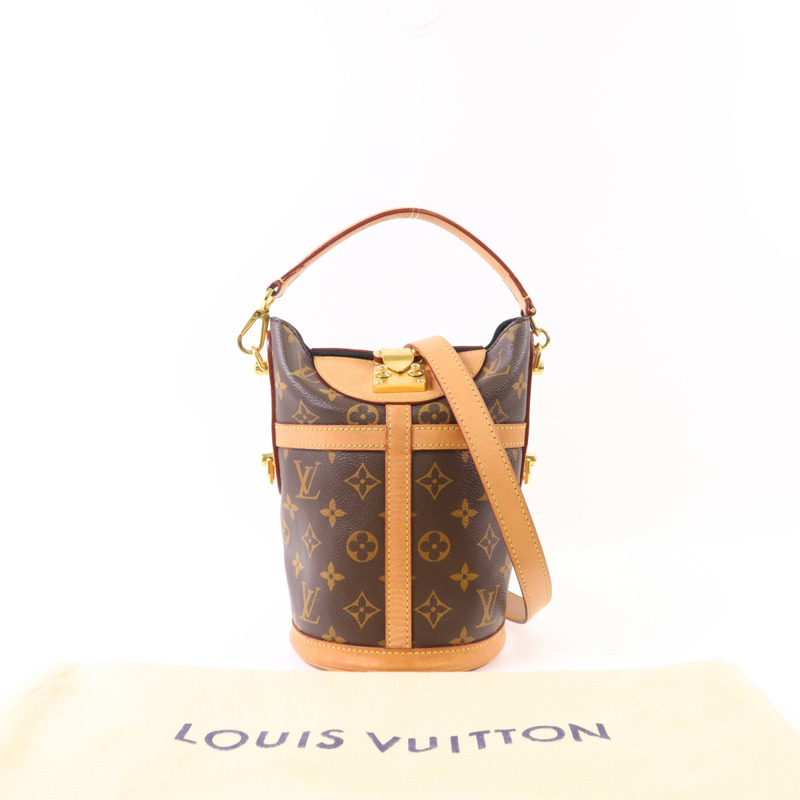 LOUIS VUITTON Monogram Duffle金扣手挽肩背兩用袋棕色-26
