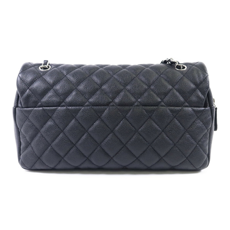 CHANEL 牛皮皮革Chain Shoulder Bag銀扣鏈帶肩背袋-1