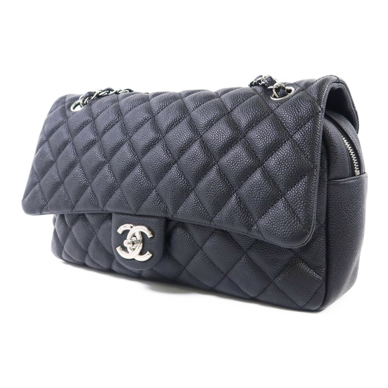 CHANEL 牛皮皮革Chain Shoulder Bag銀扣鏈帶肩背袋-2