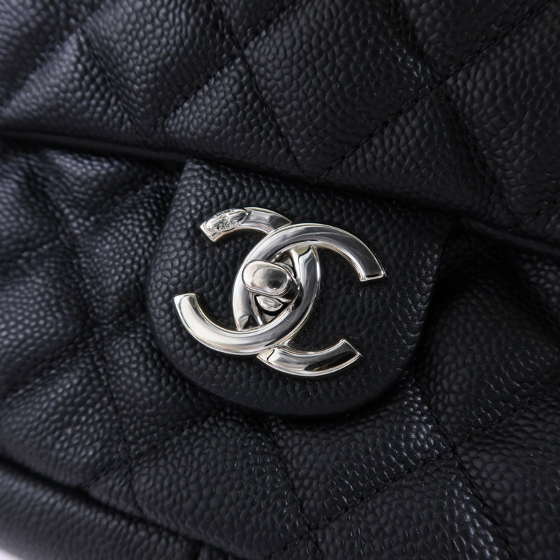 CHANEL 牛皮皮革Chain Shoulder Bag銀扣鏈帶肩背袋-9