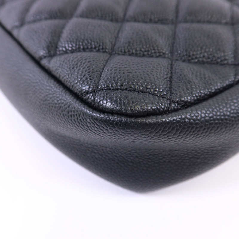 CHANEL 牛皮皮革Chain Shoulder Bag銀扣鏈帶肩背袋-12