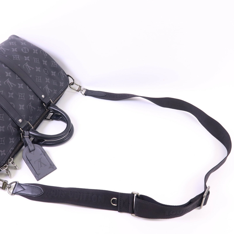 LOUIS VUITTON Monogram Eclipse Keepall 35銀扣肩背袋-4