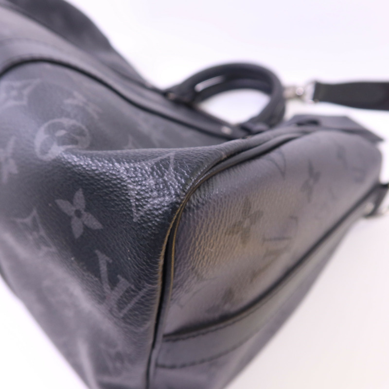 LOUIS VUITTON Monogram Eclipse Keepall 35銀扣肩背袋-15