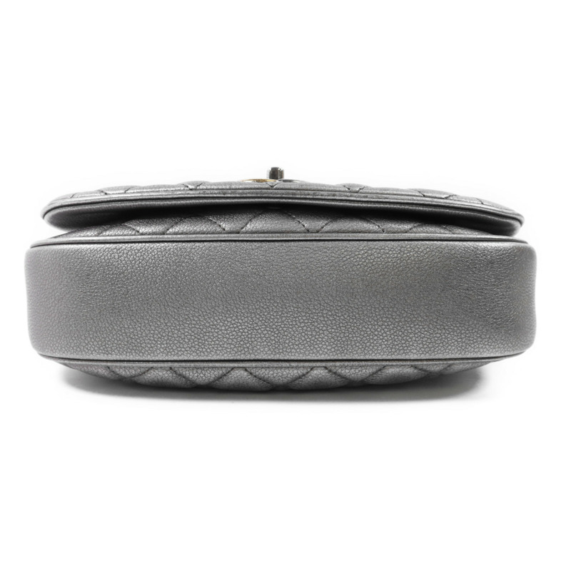 CHANEL 牛皮皮革Chain Shoulder銀扣鏈帶肩背袋-3