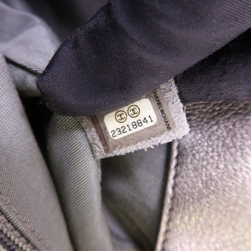 CHANEL 牛皮皮革Chain Shoulder銀扣鏈帶肩背袋-7