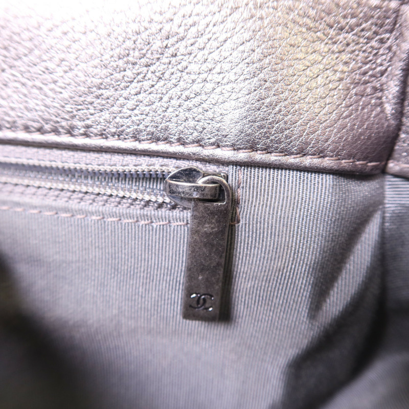 CHANEL 牛皮皮革Chain Shoulder銀扣鏈帶肩背袋-8