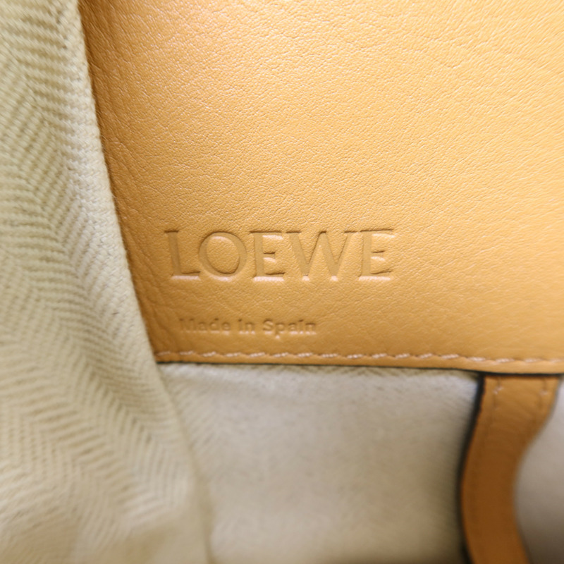 LOEWE 帆布/牛皮皮革Small Hammock Ken Price銀扣肩背袋-6