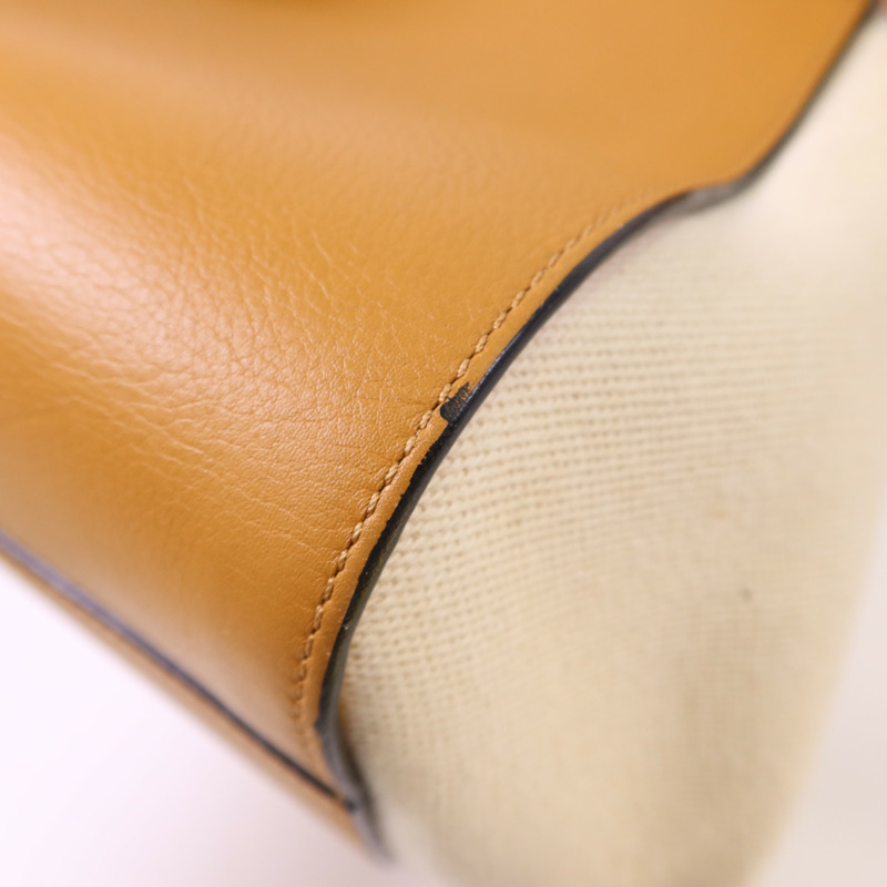 LOEWE 帆布/牛皮皮革Small Hammock Ken Price銀扣肩背袋-12