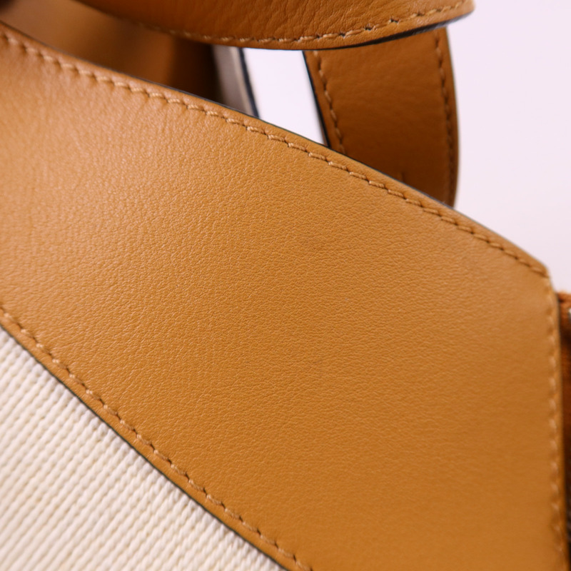 LOEWE 帆布/牛皮皮革Small Hammock Ken Price銀扣肩背袋-15