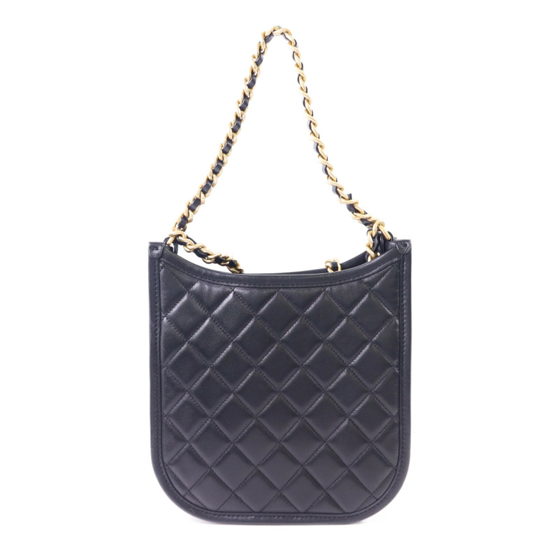 CHANEL 牛皮皮革24S Hobo金扣鏈帶肩背袋-1