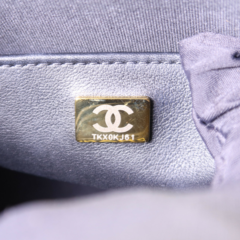 CHANEL 牛皮皮革24S Hobo金扣鏈帶肩背袋-7