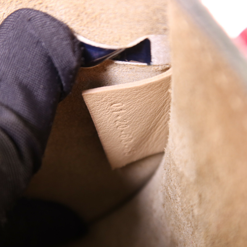 Chloe 牛皮皮革Small Cherry Pink Fuchsia Croc Embossed金扣手挽肩背兩用袋-7