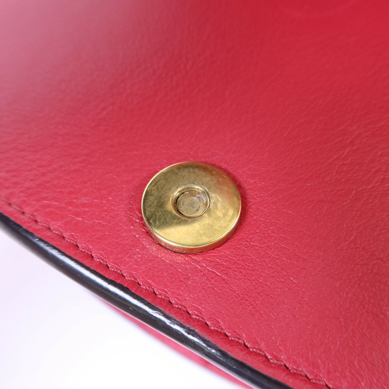 Chloe 牛皮皮革Small Cherry Pink Fuchsia Croc Embossed金扣手挽肩背兩用袋-8