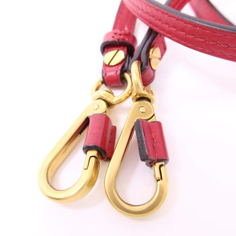 Chloe 牛皮皮革Small Cherry Pink Fuchsia Croc Embossed金扣手挽肩背兩用袋-13