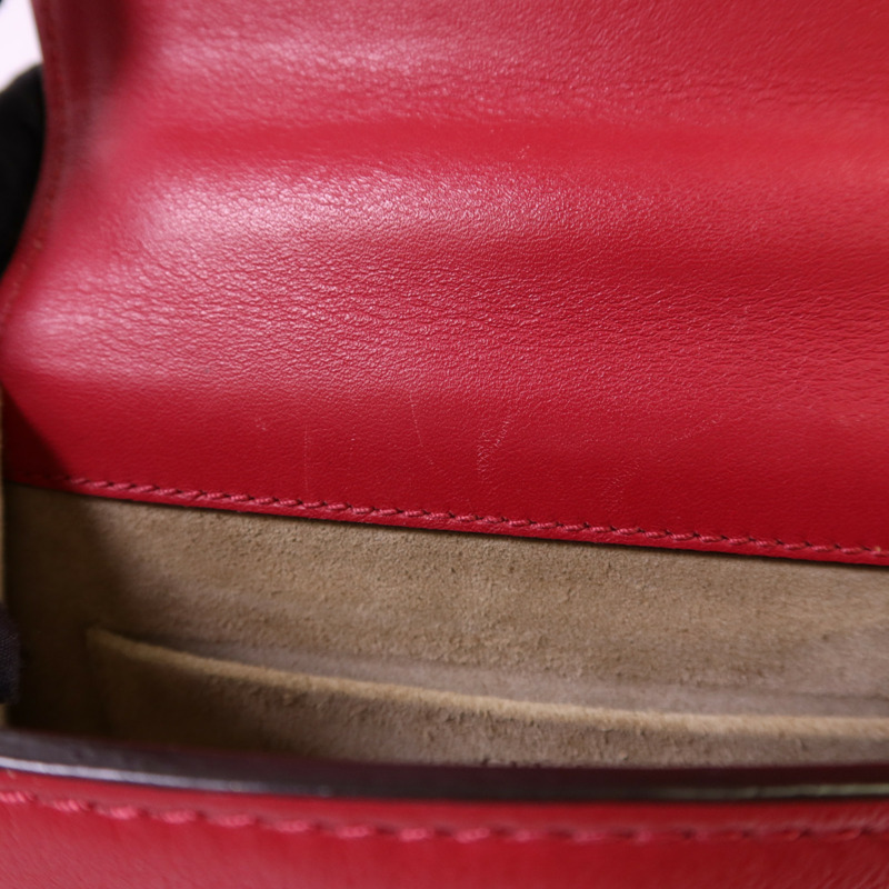 Chloe 牛皮皮革Small Cherry Pink Fuchsia Croc Embossed金扣手挽肩背兩用袋-24