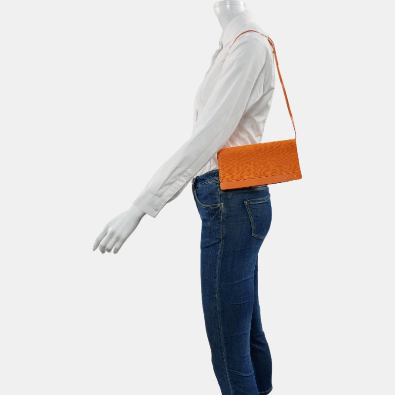 LOUIS VUITTON HONFLEUR黃色EPI牛皮水波紋單肩包金色五金可拆卸肩帶-1