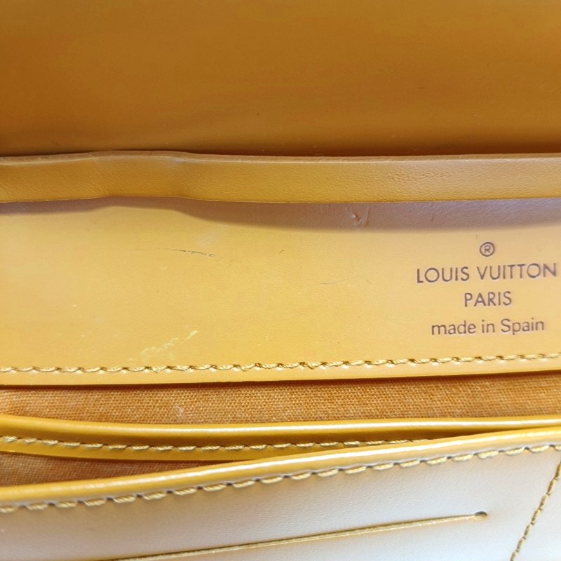 LOUIS VUITTON HONFLEUR黃色EPI牛皮水波紋單肩包金色五金可拆卸肩帶-8