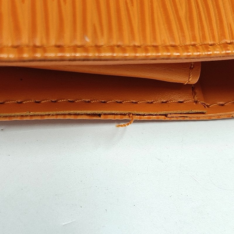 LOUIS VUITTON HONFLEUR黃色EPI牛皮水波紋單肩包金色五金可拆卸肩帶-10