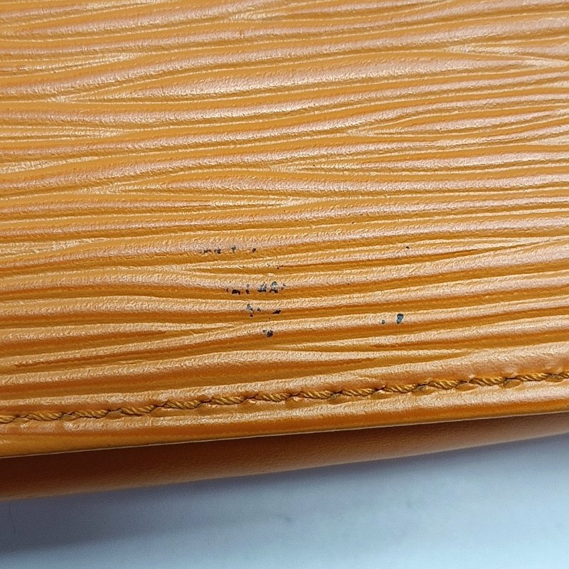 LOUIS VUITTON HONFLEUR黃色EPI牛皮水波紋單肩包金色五金可拆卸肩帶-11