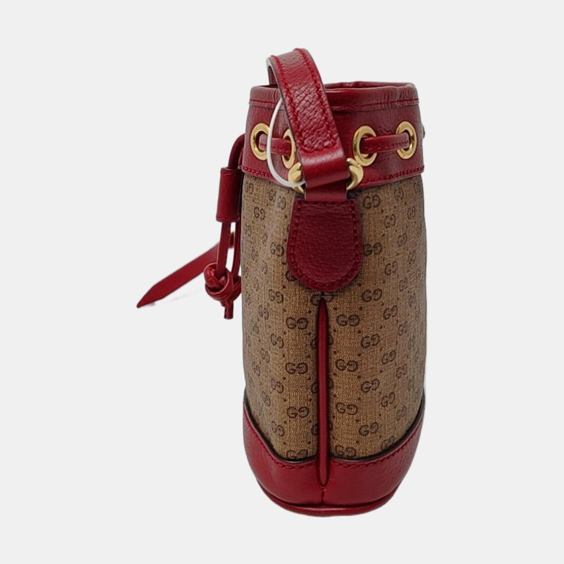 GUCCI Doraemon X Gucci迷你多色塗層帆布老花印花單肩包 金色五金-2