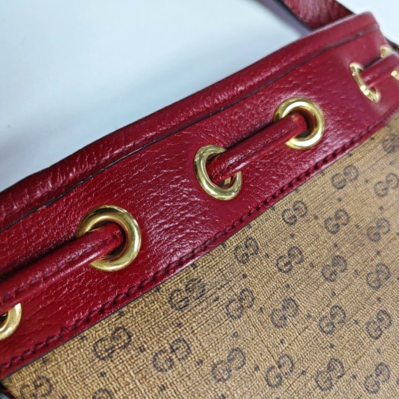 GUCCI Doraemon X Gucci迷你多色塗層帆布老花印花單肩包 金色五金-8