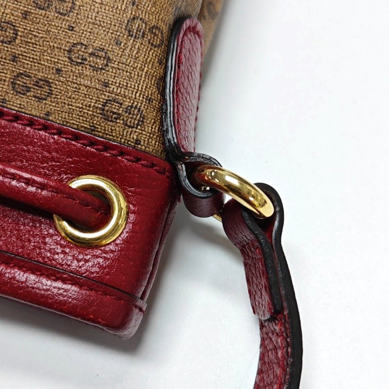 GUCCI Doraemon X Gucci迷你多色塗層帆布老花印花單肩包 金色五金-12